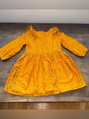 NWOT Cat & Jack Mustard Lace Dress